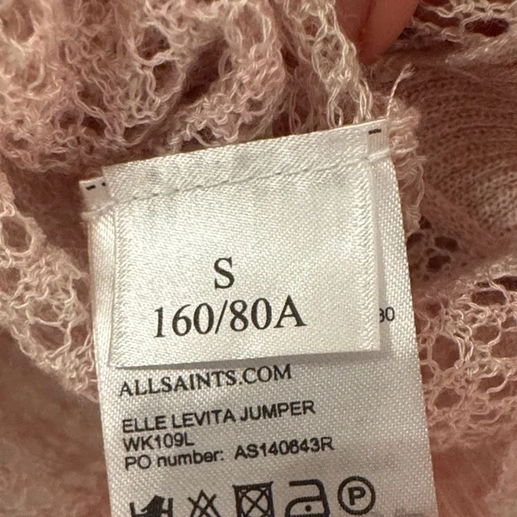 All Saints Soft Pink Open-Knit Sweater - Picture 5 of 9